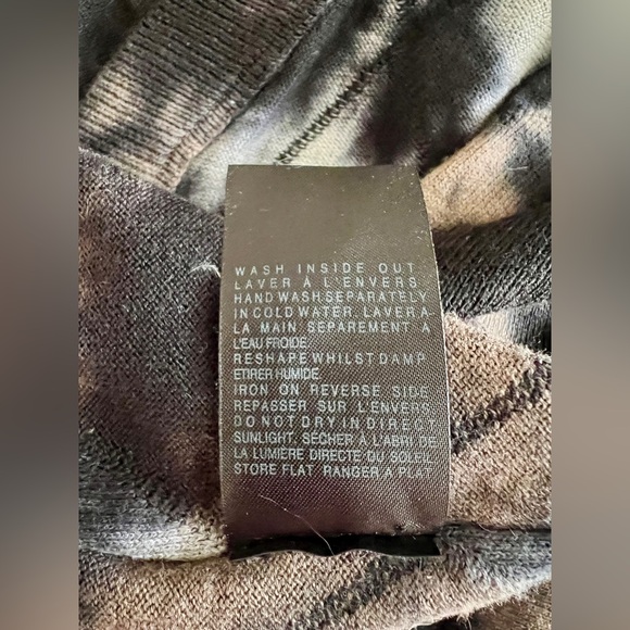 All Saints cool tie dye cotton blend cardigan w/harlequin stitching.UK 14 US L - Picture 4 of 5